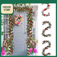 YNDVQO STORE เบอร์รี่สีแดง เถาเบอร์รี่คริสต์มาส ที่แขวนแขวน เทียมเทียมเทียม เถาสนจำลอง ของใหม่ ดีไอวาย เถาวัลย์พืชสีเขียว คริสมาสต์