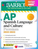 (มาใหม่) หนังสืออังกฤษ AP Spanish Language and Culture Premium, 2022-2023: 5 Practice Tests + Comprehensive Review + Online Practice (Barrons Test Prep) (11TH) [Paperback]