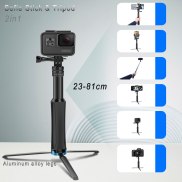 Hợp kim nhôm Monopod 2in 1 Gậy tự sướng ba chân cho GoPro Hero 11 Yi SJCAM