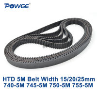 Powge Htd 5M เข็มขัดจับเวลา C = 740/745/750/755ความกว้าง15/20/25Mm ฟัน148 149 150 151 Htd5m Synchronous Belt 740-5M 750-5M 755-5M