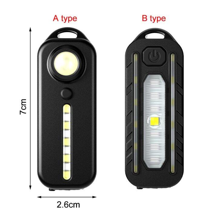 สมาร์ทไฟเบรคจักรยานจักรยานไฟท้าย-portable-pocket-flashlight-keychain-lamp-bicycle-taillight-flash-ip6-waterproof-ชาร์จอุปกรณ์เสริม-led-ไฟจักรยานจักรยานไฟท้าย