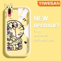 YIWESAN เคสสำหรับ VIVO Y93 Y93S Y91C การ์ตูนแฟชั่นโดราเอมอนสีสันสดใสเลนส์กล้องถ่ายรูปแบบนิ่มมอนสเตอร์ตัวน้อยน่ารักเคสโทรศัพท์แบบใสปิดคลุมป้องกันการกระแทกใสซิลิโคน