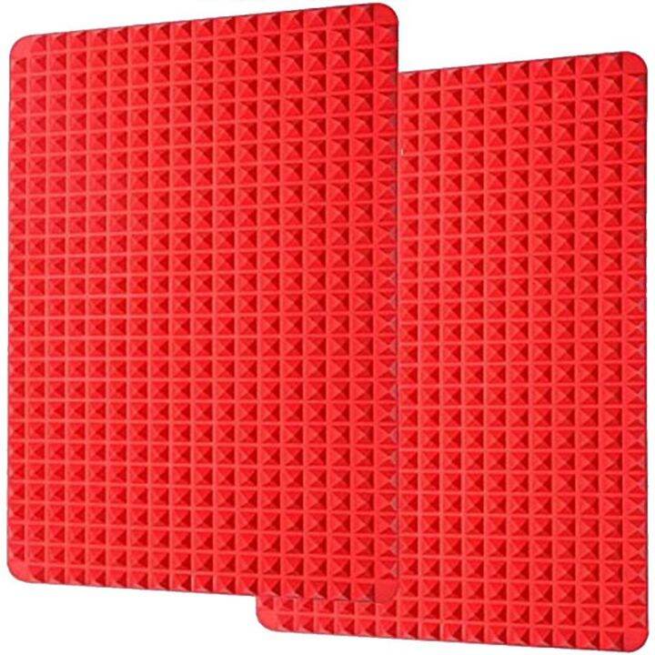 silicone-baking-mat-roast-chicken-mat-pyramid-sheets-cooking-pan-best-healthy-fat-reducing-non-stick-cooking-mat-for-baking-mat-2pc-red