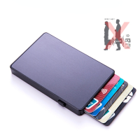 Anti-theft Aluminum Single Box Smart Wallet Slim RFID Fashion Clutch Pop-up Push Button Card Holder New Name Card Case