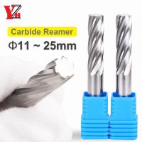 YZH 11mm ~ 25mm เครื่องคาร์ไบด์ Reamer HRC50 ร่องเกลียวไม่เคลือบผิว 4F 6F ความอดทน H7 Harened Steel Metal Cutter CNC Inner Hole