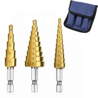 【DT】hot！ step drill with titanium coating for Stepped Straight Chute Bit 3-12 mm/4-12 mm/4-20 mm Drilling Set