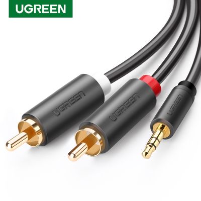 【YF】 Ugreen RCA 3.5mm jack Cable 2 Male to 3.5 mm Audio 1M 2M 3M Aux for Edifer Home Theater DVD Headphone PC