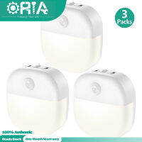ORIAเซ็นเซอร์ตรวจจับการเคลื่อนไหวLight, 3โหมดแบตเตอรี่-Powered LEDไฟกลางคืน,ผนัง,ตู้เสื้อผ้า,หลอดไฟนิรภัยสำหรับบันได,ห้องโถง,ห้องน้ำ,ห้องครัว,ตู้ (สีขาว-3แพ็ค))