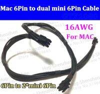 16awg Gratis Ongkir เครื่องมินิ35ซม. แบบ Dual 6pin เพื่อ6pin สายไฟ Gpu สำหรับ Gtx1080 Mac Pro A1186 Ma970