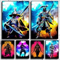 2023✙ Japan Samurai Pictures 80s Retro Color Watercolor Painting Aesthetics Canvas Print Posters For Room Living Wall Art Home Decor
