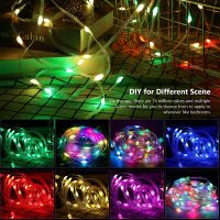 ZZOOI Smart LED Christmas String Lights IP65 Waterproof Bluetooth RGB Fairy Garland for Garden Xmas Tree Room Decor Holiday Lighting