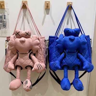 Super Cute Cartoon Bag Womens Bag Canvas Preppy Style High School And College Student Single-Shoulder Bag Cute Doll Fashion Doll