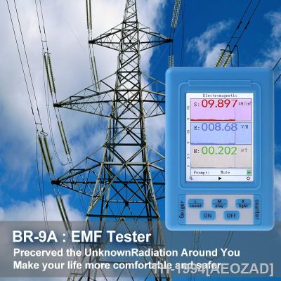 AEOZAD จอแสดงผล LCD BR9A/XR2 เครื่องตรวจจับรังสีแม่เหล็กไฟฟ้าความไวสูง Handheld Dosimeter Monitor รังสีเครื่องทดสอบ EMF Meter