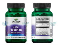 Swanson Zinc Picolinate 22 Mg. 60 Caps