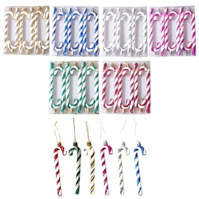 【cw】6 Pcs Christmas Candy Cane Ornaments Xmas Tree Hanging Pendant Decoration for Holiday Party Photo Props Wholesales
