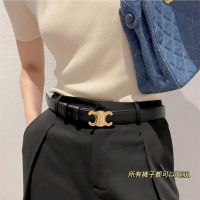 Spot Arc De Triomphe Ladies Head Layer Cowhide Net Red Leather Fine Belt Decorated Jeans Suit Dress