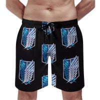 Free Wing Board Shorts ฤดูร้อนโจมตี Titan อะนิเมะญี่ปุ่น Noob ศิลปะ Hawaii Beach Shorts กีฬา Surf กางเกงว่ายน้ำที่กำหนดเอง