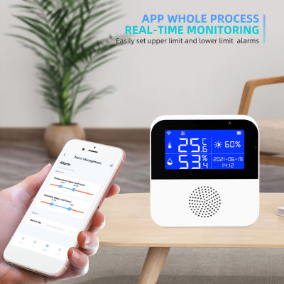Fansline- Wi-Fi อุณหภูมิความชื้นในร่ม Hygrometer อุณหภูมิ Sensor Alarm APP ควบคุม2.9นิ้ว LCD Backlight จอแสดงผล °C / °F เวลาวันที่สำหรับ Home