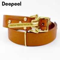 1Pcdeepeel S/M/L Mens Embossed First Layer Cowhide Belt Male Pure Brass Buckle Handmade DIY Cavalry Waistband Jeans Accessories