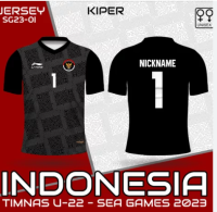 Kaos Atasan  t shirt  Jersey Sepakbola sea games 2022 Timnas Indonesia Lining home  away Putih Merah t shirt Jersey lining sea games Terbaru-14(free custom name number)