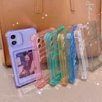 2022 ออกแบบใหม่บัตรใสเคสโทรศัพท์สำหรับ Iphone 13 12 11 Pro MAX X XS Max SE 2020 12 13 MINI XR 6 6s 7 8 Plus เคสใส่บัตรสล็อตกันกระแทกเคสซิลิโคนป้องกัน