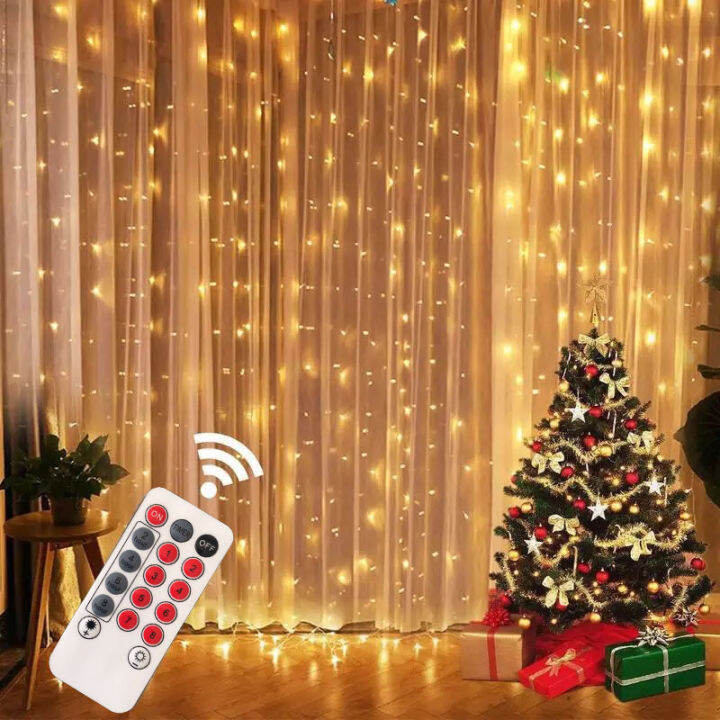 christmas-usb-curtain-string-garland-lights-remote-control-fairy-light-christmas-decor-for-home-wedding-party-holiday-lighting