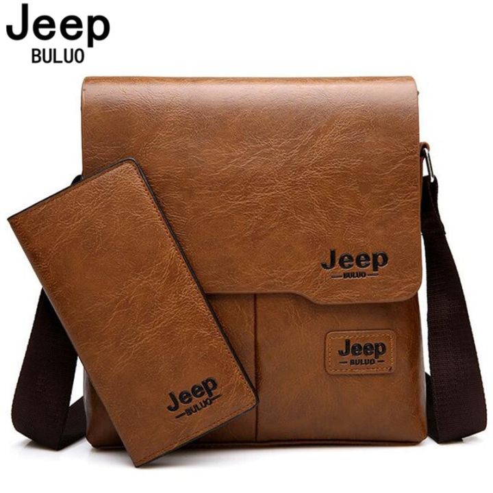 กระเป๋าแบรนด์ดัง-jeep-buluo-ผู้ชายเซ็ต2ชิ้นสำหรับใส่เอกสารหนังกระเป๋าเดินทางธุรกิจกระเป๋าสะพายกระเป๋าพาดลำตัวกระเป๋าผ้าสำหรับผู้ชาย