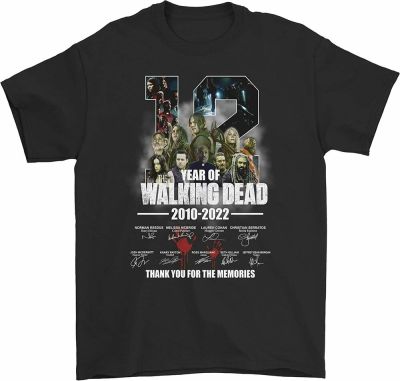 ข้อเสนอพิเศษ The Walking Dead 12ปี2010-2022ลายเซ็นขอบคุณสำหรับความทรงจำS-5XL