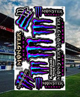 Monster สติ๊กเกอร์ Racing Team สติ๊กเกอร์รถวิบาก สติ๊กเกอร์ติดรถ แต่งรถมอเตอร์ไซค์ หมวกกันน็อค รถยนต์ สติ๊กเกอร์เคลือบเงาคุณภาพดี