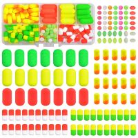 ●♧ 111Pcs Foam Floats Beads Kit Fishing Floating Bobbers Surf Fishing Live Bait Walleye Rig Making Accessories Tackle