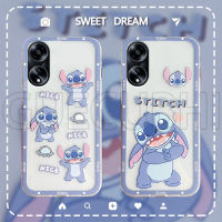 เคสโทรศัพท์ A58 OPPO A78 A38 4G ใหม่2023เคสซิลิโคนนิ่มลายการ์ตูนน่ารักแบบเย็บปักเคสนิ่มโปร่งใส OPPO A38เคสฝาครอบ4G