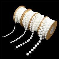 2/4/6/8/10mm White Round Mini Beads Chain Garland Flowers Plastic Beads For Wedding Party Decoration DIY Jewelry Accessories Beads