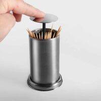 Stainless Steel Toothpick Press Box Stand Creative Storage Containers Holder Automatic Spring Cover Kitchen Organizer Boxes