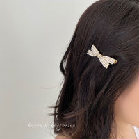 【cw】 Zhao Liying Same Style Small Pearl Bow Hair Clip Hairpin Korean Hair Accessories Bang Clip Side Clip Duckbill Clip Temperament