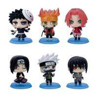 ของเล่นหุ่นอนิเมะ Q Version PVC น่ารักตกแต่ง Action Model Uzumaki Kakashi Uchiha Sasuke 6Pcs ของขวัญเด็กคลาสสิก