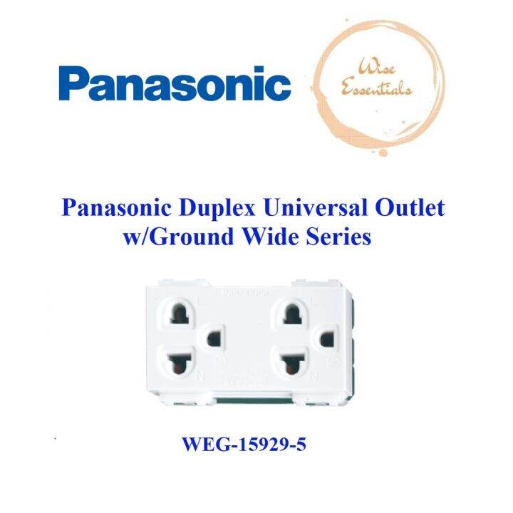 Panasonic duplex universal outlet with ground wide series lazada ph