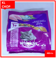 WHISKAS CAT DRY POCKET JUNIOR MACKERAL 480 G. วิสกัส อาหารแมวชนิดแห้ง แบบเม็ด พ็อกเกต สูตรลูกแมว รสปลาทู 480 กรัม อาหารสัตว์เลี้ยง อาหารแมว อาหารเม็ดสำหรับแม