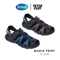 (2U-2685) Scholl รองเท้าสกอลล์ของแท้ รุ่น Mario Print รหัส 2U-2685 เทคโนโลยี คอมฟอร์ท แซนเดิล (Comfort Sandals) รองเท้ารัดส้น สำหรับผู้ชายและผู้หญิง รองเท้าสุขภาพ