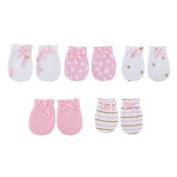 Newborn Cotton Gloves 3/4/5Pieces Baby Girl Mittens Anti-Grabbing Cartoon Soft Baby Boy Gloves 0-6M Infant Accessories