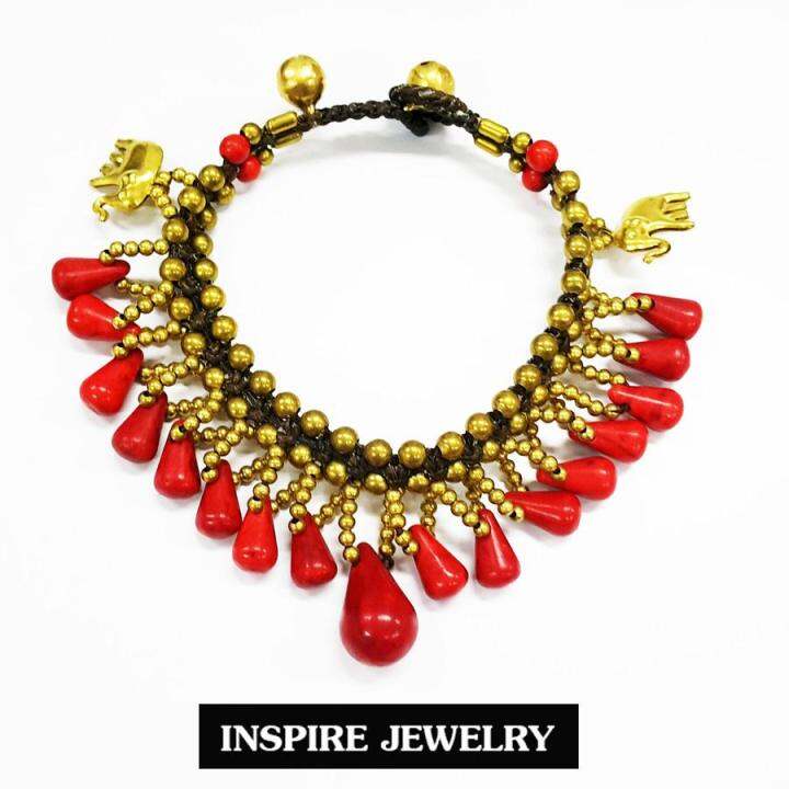 inspire-jewelry-ชุดเซ็ทสร้อยคอปะการัง-พร้อมสร้อยข้อมือปะการัง-ร้อยด้วยเชือกเทียนและอะไหล่ทองเหลือง-งานมือ-ปราณีต-งดงาม-มีคุณค่า-พร้อมถุงกำมะหยี่