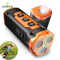 Pupca เครื่องไล่สุนัข อัลตราโซนิก พร้อมไฟฉาย LED ชาร์จ USB สําหรับฝึกสุนัข