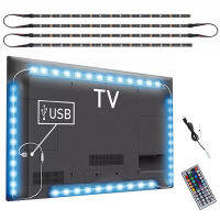 ไม่กันน้ำ4X50cm 2x50เซนติเมตร2X100เซนติเมตร5โวลต์ USB RGB หลอดไฟ LED Strip 5050 SMD LED นางฟ้าแถบแสงทีวีกลับแสง44key ชุดระยะไกล