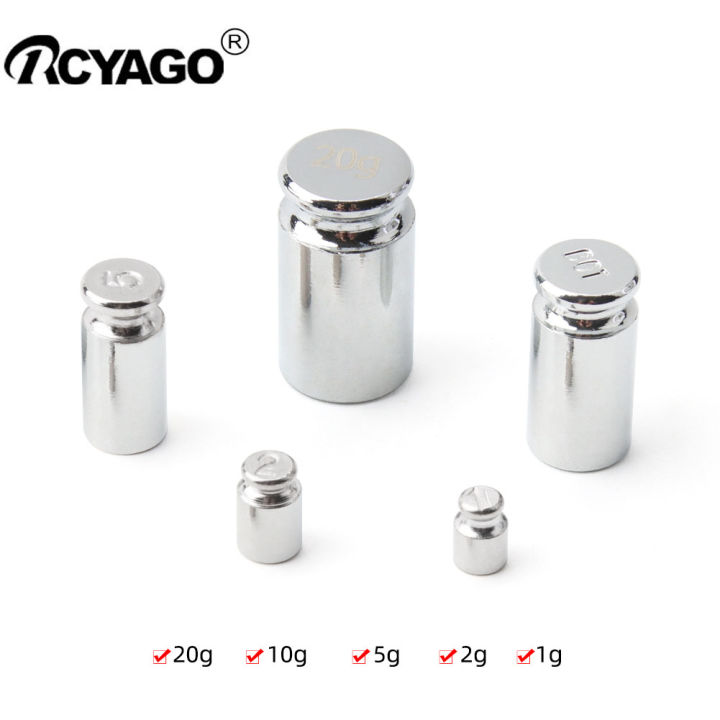 rcyago-5ชิ้น-เซ็ต-precision-calibration-set-chrome-plating-scale-weights-set-1g-2g-5g-10g-20g