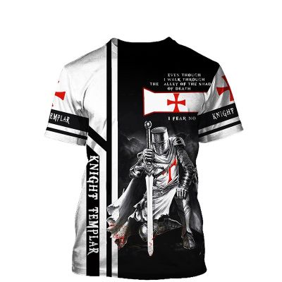 Templar Knights 3D Print Men T-Shirt 2023 Summer O Neck Short Sleeve Tees Tops 3D Style Male Clothes Fashion Casual T-shirts XS-4XL