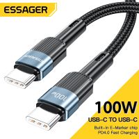 Essager PD100W 60W USB C To Type C Cable Fast Charge Mobile Cell Phone Charging Cord Wire For Xiaomi Samsung Oneplus Realme POCO Docks hargers Docks C