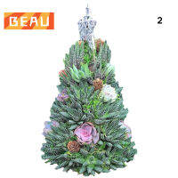 BEAU Succulents ต้นคริสต์มาสจำลองงานฝีมือเรซิ่นสร้างสรรค์สำหรับอุปกรณ์ตกแต่งสวนห้องนั่งเล่นในบ้าน