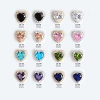 2Pcs 3D Nail Art Charms Luxury Zircon Rhinestones For Nails Heart Shaped Multi-Colors Nail Crystals Diamonds Nail Art Jewelry