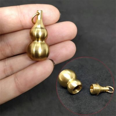 Container Bottle Medicine Case Jewelry Waterproof Pill Box Keychain Hanging Brass Gourd Hollow Gourd PendantAdhesives Tape