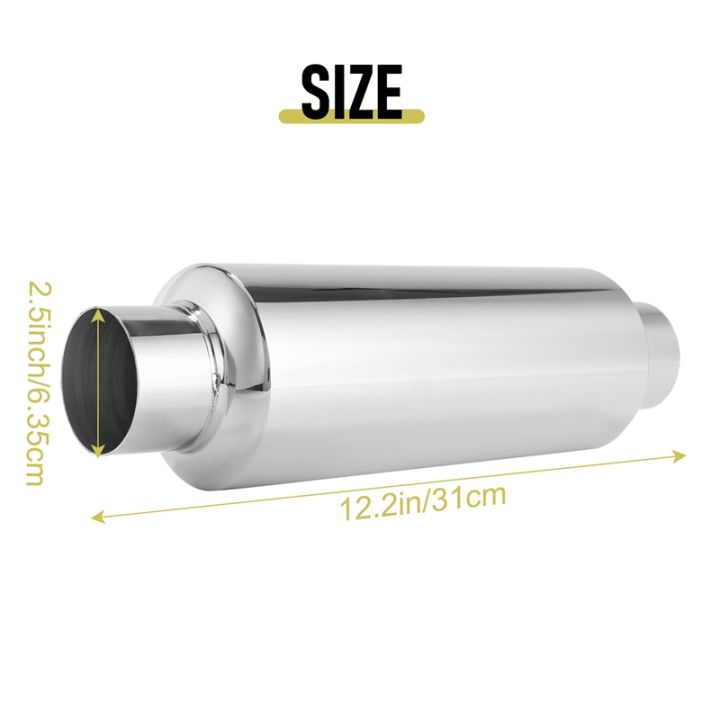 car-exhaust-muffler-2-5-inch-inlet-stainless-steel-universal-resonator-12-inch-long-performance-muffler