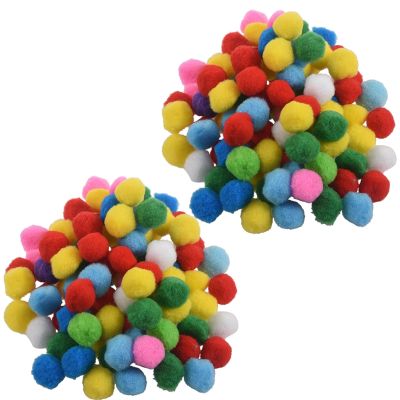 200 Pcs Mixed Color Soft Fluffy Pompoms for Kids Crafts, 20mm